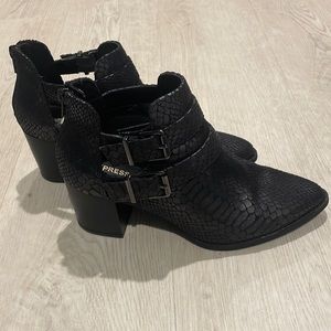 Express Black Snakeskin Patterned Booties